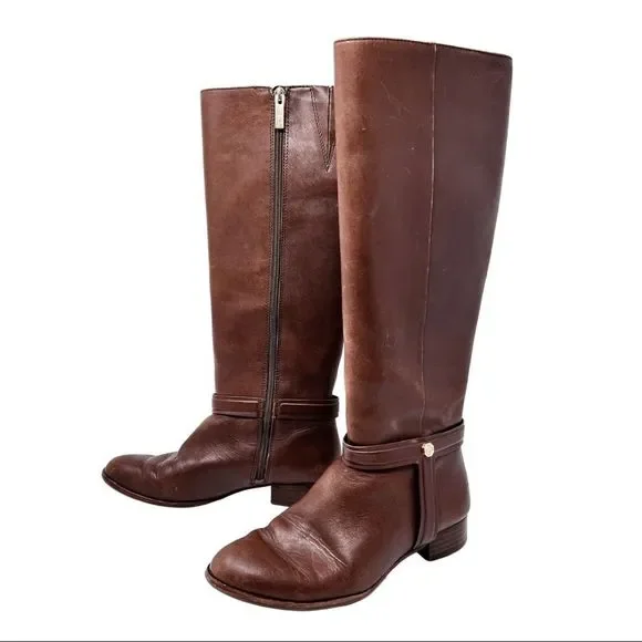 Louise Et Cie · Tall Brown Leather Riding Boots · Sz 7.5 - Picture 5 of 10